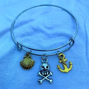 Brand New! Handmade! Adjustable Charm Bangle Bracelet!